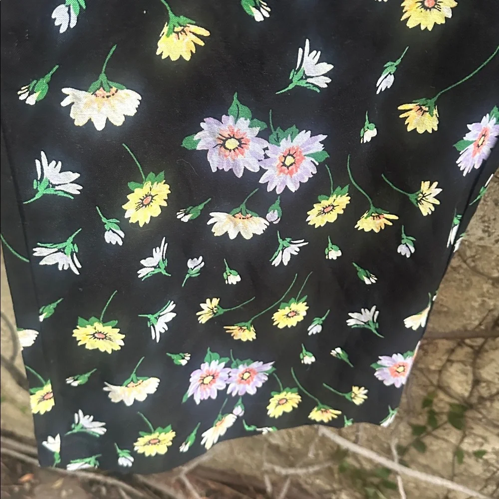 LOFT Black Floral Midi Skirt - Picture 4 of 5